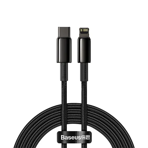 Кабель Baseus Tungsten Gold Fast Charging Data Cable Type-C to iP PD 20W 2m Black - фото 7