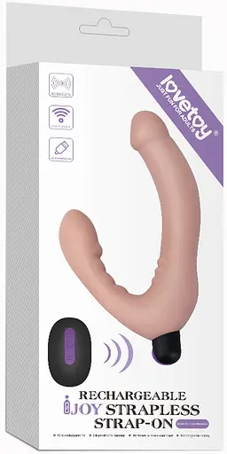 Безремневой вибрострапон LoveToy Rechargeable IJOY 21 см телесный - фото 9