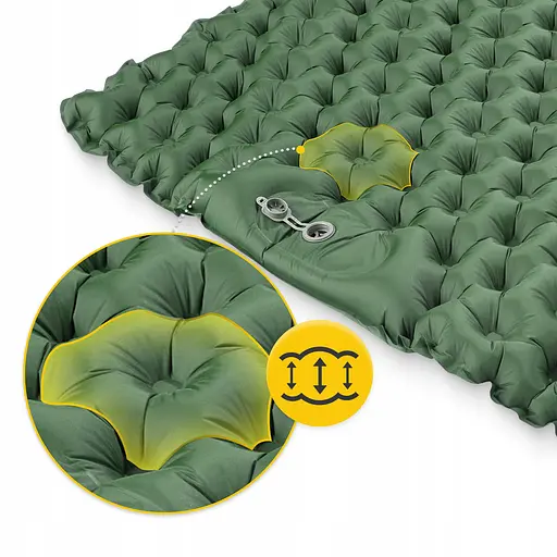 Килимок (каремат) надувний Mountain Goat 200 x 120 x 7 см двомісний з вбудованим насосом Navy Green (P-5905973403573) - фото 2