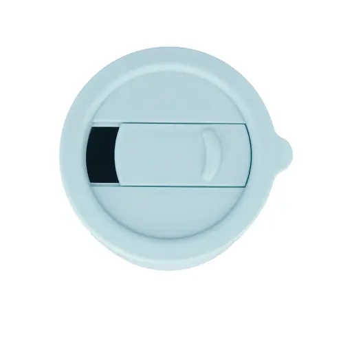 Кавові чашки 295 мл з кришками OldBro Cute Travel Mugs з захисним силіконовим чохлом light blue - фото 4