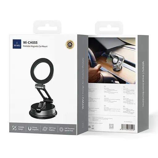 Автотримач WIWU Wi-CH-055 Foldable Magnetic Black - фото 6