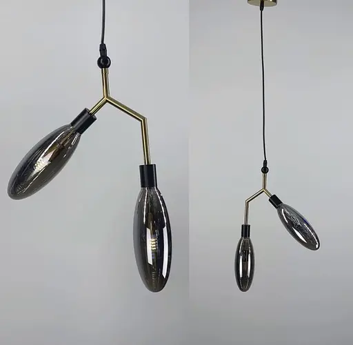 Латунный светильник с Количество ламп-мя графитовыми удлиненными плафонами | Line F | Арт. YG8003/Количество ламп AB+GR - фото 2