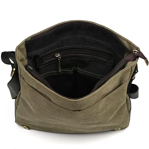 Чоловіча шкіряна сумка через плече TARWA 30х32х7.5 см sum0025786 - фото 6