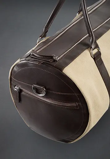 Сумка Harper MAXI з канвасу з темно-коричневими шкіряними вставками - фото 8