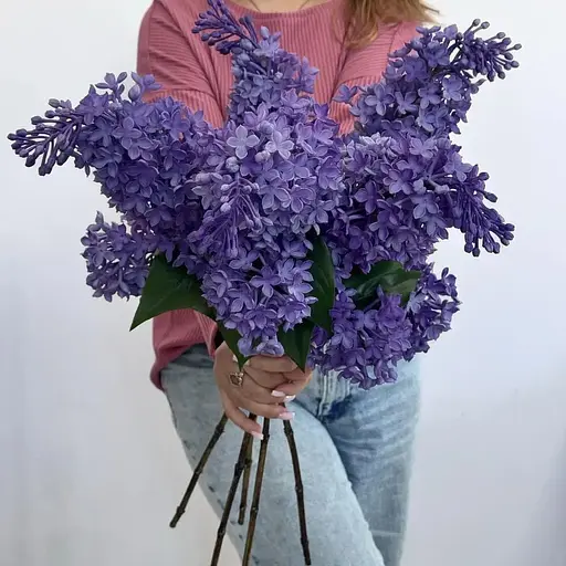 Сирень латексная Real Touch премиум качество ветка 72 см голубая - фото 9