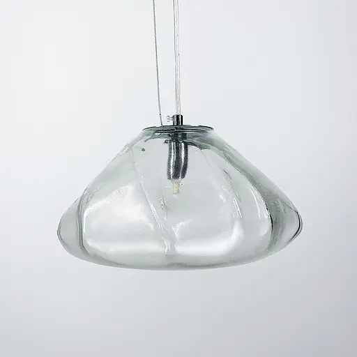 Скляний прозорий підвіс з легкими вигинами Ø 25 см | Line F | Арт. MJ82-250 CH - фото 2