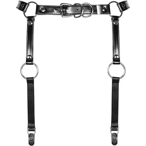 Гартери Obsessive A741 garter belt Black O/S, штучна шкіра - фото 2