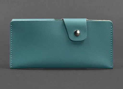 Женское кожаное портмоне-купюрник 8.0 бирюзовое - фото 1