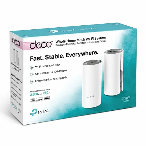 Mesh-система TP-Link mesh Deco E4 AC1200 2Pcs White 802.11ac (Deco E4(2-pack)) - фото 3