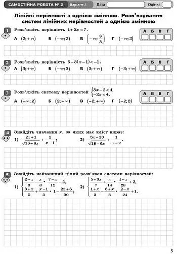 Алгебра. Зошит для контролю навчальних досягнень 9 клас - фото 6