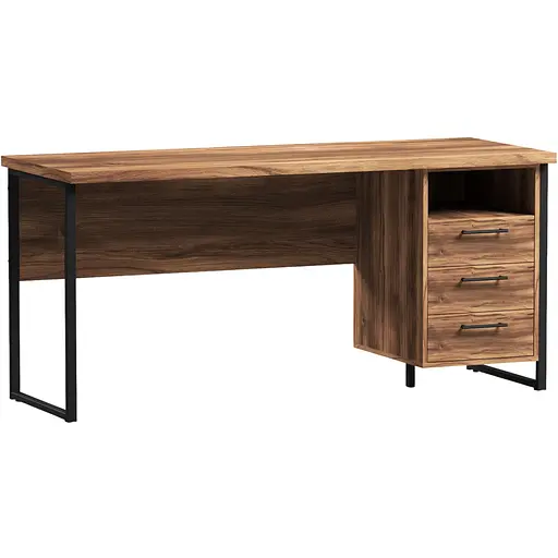 Стіл прямий лофт з тумбою ОП-173 Orange-Line 1600х600х750 Чорний/Дуб Бароко рістретто