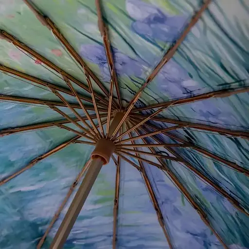 Парасоля Yiwu HP-23-3BL механічна складна 99 см з квітковим принтом блакитна - фото 11