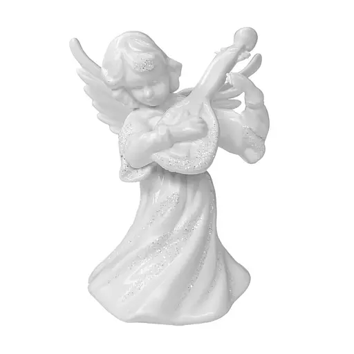 Новорічна підвіска MIS LT Янгол з бандурою малий 4х3,5х6 см - фото 1