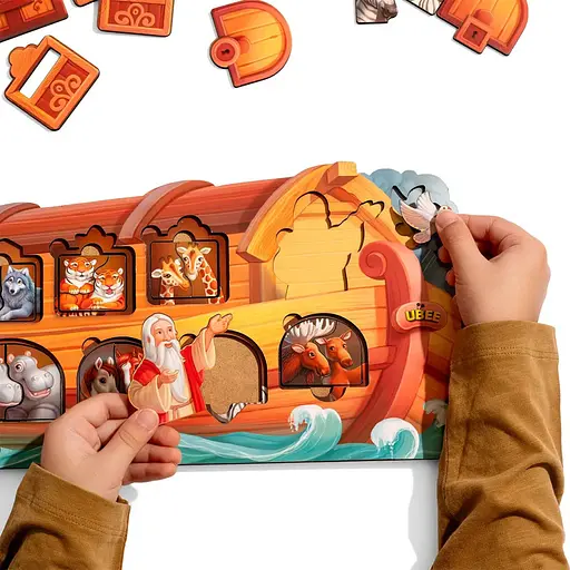 Розвиваючий пазл-вкладиш Ноїв ковчег PSD275 з фоном - фото 6