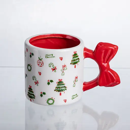 Новогодняя фарфоровая чашка для кофе и чая 400 мл Merry Christmas Yiwu CR-1-18 - фото 2