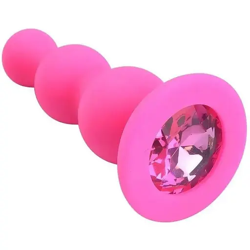 Силіконова пробка анальна Середня м'яка анальна пробка анальна пробка з кристалом - фото 4