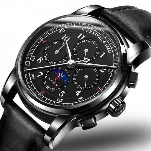 Часы мужские наручные Carnival Sky Moon (Черные) - фото 5