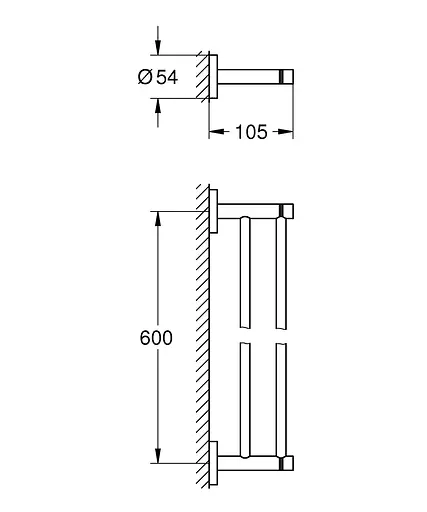 Тримач для рушника подвійний Grohe QuickFix Start 412032430 Чорний матовий - фото 4