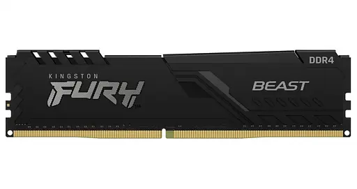 Память 32 ГБ x 2 (комплект 64 ГБ) DDR4, 3200 МГц, Kingston Fury Beast, черная, 16-18-18, 1,35 В, с радиатором (KF432C16BBK2/64) - фото 2