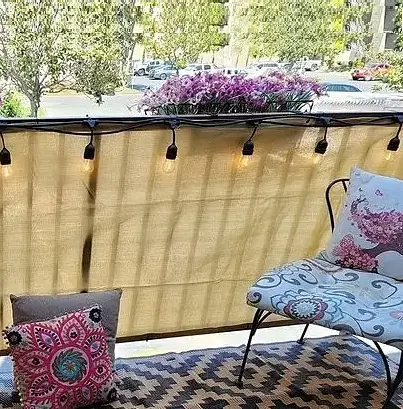 Сетка ширма для балкона 110 г/м² (0.9 х 6 м) Бежевый - фото 3