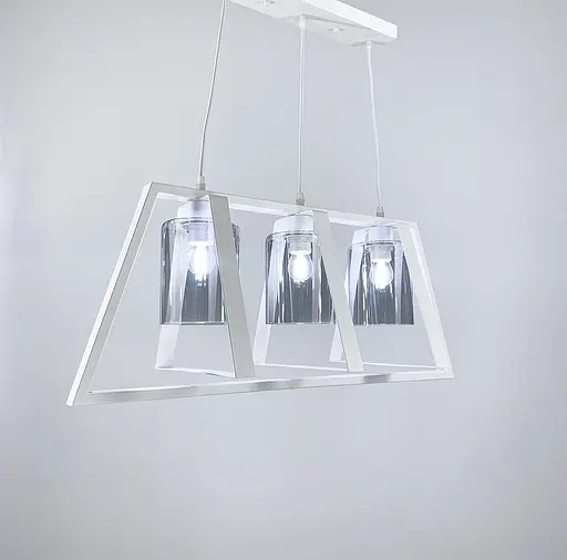 Люстра у стилі лофт у трикутній формі корпусу білого кольору Line.F 11806/3 WT - фото 4