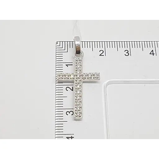 Золотой крестик Гелиос с бриллиантами. Артикул 3740108 - фото 3