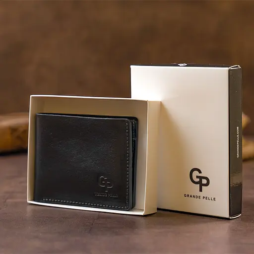 Мужской кожаный кошелек Grande Pelle 7.5х10х2.5 см acs0015040 - фото 10