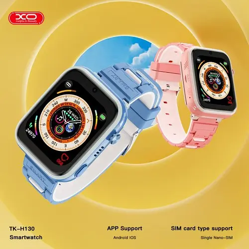 Смарт-часы XO H130 GPS Children's Intelligent 4G Watch Голубой - фото 5