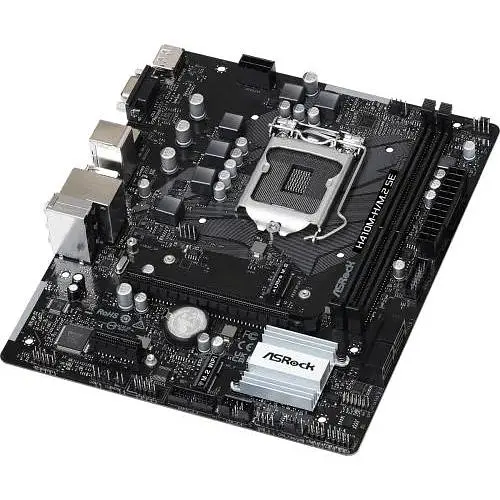 Материнська плата ASRock 1200 (H410) H410M-H/M.2 SE, H370, 2xDDR4, Int.Video(CPU), 4xSATA3, 1xM.2, 1xPCI-E 3.0 x16, 1xPCI-E 3.0 x1, 1xM.2 (Key E), ALC897, RTL8111H, 6xUSB3.2/6xUSB2.0, VGA/HDMI/DP, MicroATX - фото 3