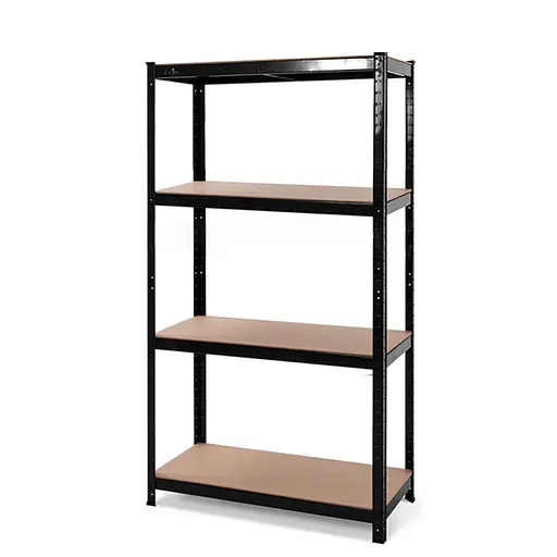 Стелаж металевий 100x70x50 см ЧОРНИЙ 4 полички MДФ (5 мм) БОНА-ПРО