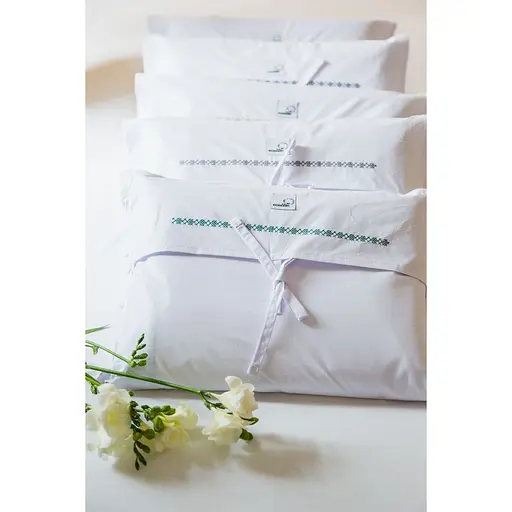 Комплект постільної білизни Ecotton Premium євро перкаль вишивка з графітовим кантом (25141) - фото 11
