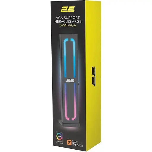 Підставка для відеокарти 2E VGA GAMING HERACLES ARGB SPRT-VGA, 5V, 0.3A, 1.5W, AURA 3 pin, Aluminum, Black (2E-SPRT-VGA) - фото 5