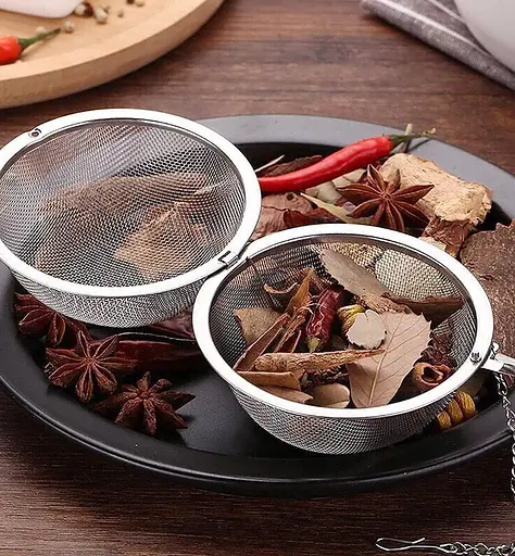 Ситечко заварник сетчатый фильтр для заваривания чая из нержавеющей стали шарик для трав (диаметр 4.5 см), Kitchen Master Серебристый 87627 - фото 8