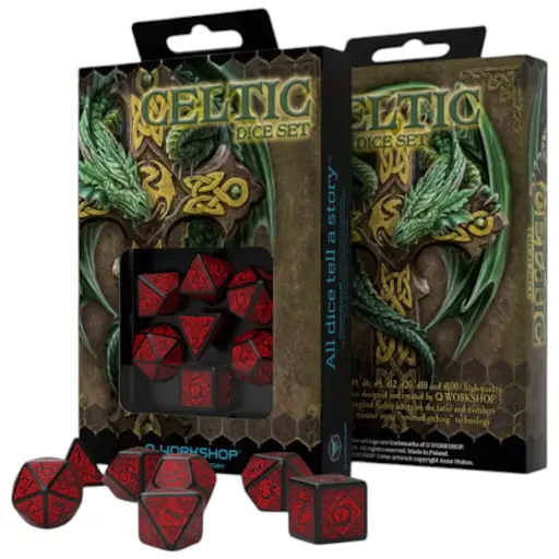 Набор кубиков Celtic 3D Revised Black & red Dice Set , 7 шт. (SCER06)