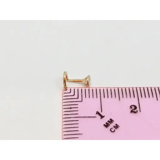 Золотая серьга-пирсинг Столичная Ювелирная Фабрика в нос с фианитом. 360020 - фото 4