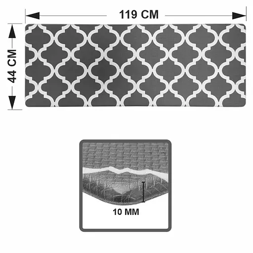 Коврики кухонные Lovely Svi с эффектом памяти - антискользящие - водонепроницаемые эргономичные, 44x119x 1 см Серый  - фото 4