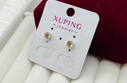 Сережки гвоздики з камінчиком Xuping гіпоалергенні сережки біжутерія прикраси для жінок - фото 1