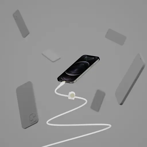 Кабель Belkin USB-С - Lightning BRAIDED SILICONE 1m White - фото 5