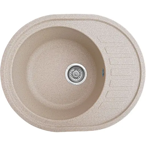 Гранітна кухонна мийка Romzha Elegancia 62 Bezhvy (402) з крилом - фото 1