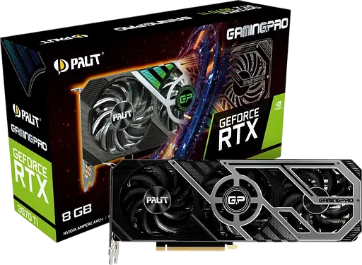 Видеокарта GeForce RTX 3070 Ti 8GB Palit GamingPro (NED307T019P2-1046A) Б/У
