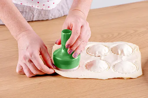 Вареничниця механічна ручна прес форма для вареників машинка для вареників Зелений, Kitchette 86309 - фото 6