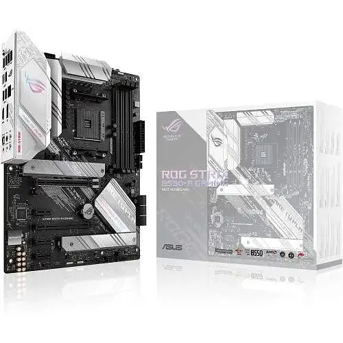 Материнская плата Asus Rog Strix AM4 (B550) B550-A Gaming, B550, 4xDDR4, CrossFire, Int.Video (CPU), 6xSATA3, 2xM.2, 1xPCI-E 16x 4.0, 1xPCI-E 16x 3.0, 3xPCI-E 1x 3.0, ROG SupremeFX, I225-V, 8xUSB3.2/6xUSB2.0, HDMI/DP, ATX - фото 2