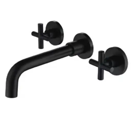 Смеситель для умывальника скрытого монтажа Wezer VAL10-10-BLACK нержавеющая сталь черный матовый - фото 1