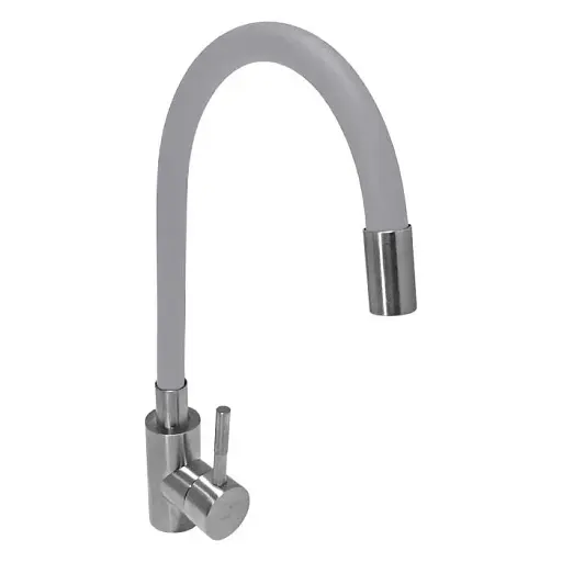 Смеситель для кухни Solone EZA4-F090GY гибкий силиконовый излив Серый 30412 - фото 1
