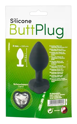 Анальная пробка Silicone Butt Plug 7.3 см (черный) - фото 2