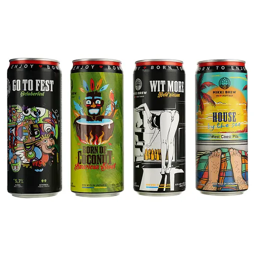 Набір пива Mikki Brew Party Time 4.9-8.5% 3.96 л (12 шт. x 0.33 л) - фото 4