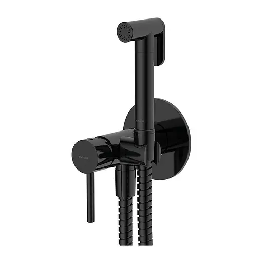 Набір гігієнічного душу прихованого монтажу Omnires Y black SYSYBI2BL, Чорний матовий - фото 1