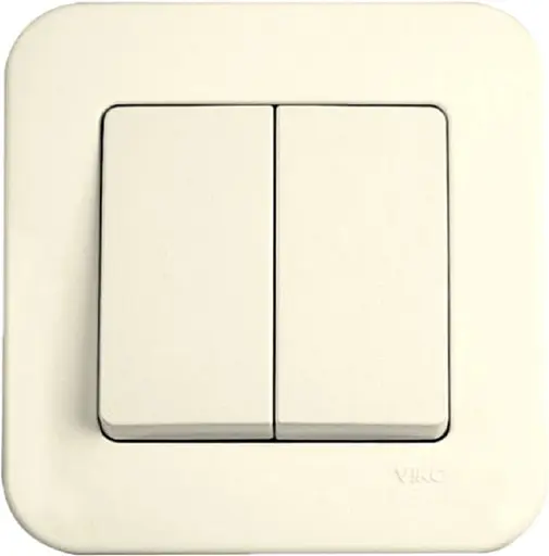 Выключатель двухклавишный VIKO Rollina кремовый (90421002)