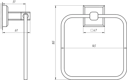 Тримач для рушника Topaz TKB 9913-BL Чорний - фото 3