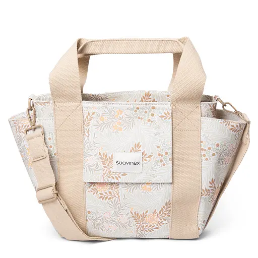 Сумка для мамы Suavinex Poetry маленькая белая с рисунком (403041)